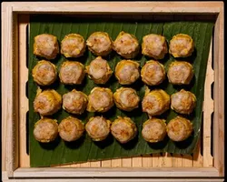 Handmade Chicken Siew Mai<br>otak, shrimp meat, turnip<br>spicy, contains allium, shellfish, wheat | Customer Photo | Grain