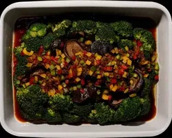 Braised Mushroom & Broccoli<br> superior soy sauce, garlic, tricolour capsicum | Customer Photo | Grain