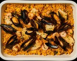 Smoked Seafood Paprika Rice<br>turmeric baked rice, smoky sweet paprika,tricolour capsicum, seafood | Customer Photo | Grain