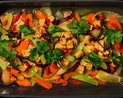 Wok Braised Celtuce and Tofu(V)<br> black fungus, diced carrot, goji berry,superior ginger sauce | Customer Photo | Grain