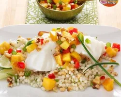 Golden Cod Fish Fillet with Peach Salsa 蜜桃鳕鱼片 | Customer Photo | Makan Mate