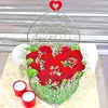 Click to see more photos of RR008: 12 Red Roses with Heart Shape Metal Wired Container