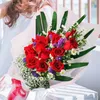Click to see more photos of RR009: 12 Red Roses Long Wrapping Hand Bouquet