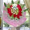 Click to see more photos of RR016: 11 Red Roses with 9 Ferrero Roche and Bear Hand Bouquet