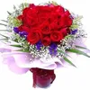 Click to see more photos of RR019: 24 Red Roses Hand Bouquet in a glass vase