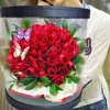 Click to see more photos of RR023: 60 Red Roses in Round Transparent Box