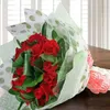 Click to see more photos of RR053: 20 Red Roses With Cordyline Foliage Hand Bouquet