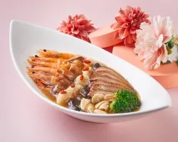 一品海味宝 Fortune Seafood Treasure<br>Sea Cucumber, Scallop, Prawn, Duck Breast | Customer Photo | Stamford Catering