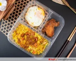 Pineapple Fried Rice w sunny side up and chicken wing | Customer Photo | THAI YOU UP