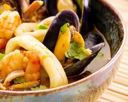  Mediterranean seafood stew (prawn squid, mussels, fish & more) | Customer Photo | Team Catering Pte Ltd