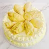 Click to see more photos of Durian Cake Topped With Real Durian Fruit