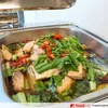 Pan Seared Salmon on Bed of Garlic and Spring Onion Soy Sauce 蒜葱酱油烤三⽂⻥ | Customer Photo | Yea! Mama Catering